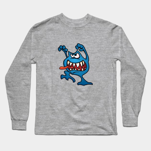 Cartoon Monster Alien Long Sleeve T-Shirt by hobrath